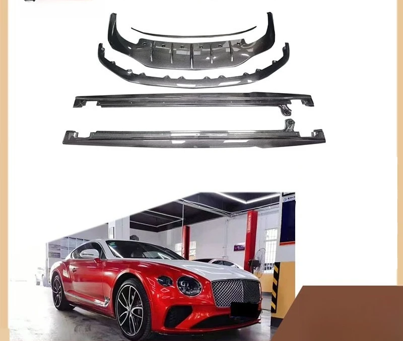 Carbon Fiber Kit for 2018-2021 Bentley GT W12, Front Lip, Rear Lip, Side Skirts, Limited Edition Body Kit