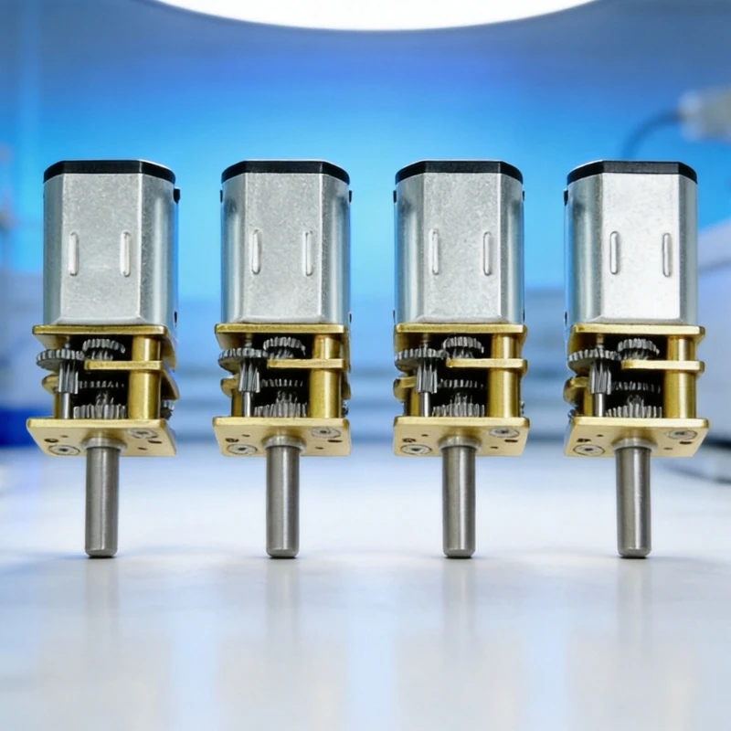 Miniature Brushed Geared Motors, Four N20 Motors for 6V Input with 500 r/min Speed, Metal Housings and 3 mm Output Arbors Y5GB