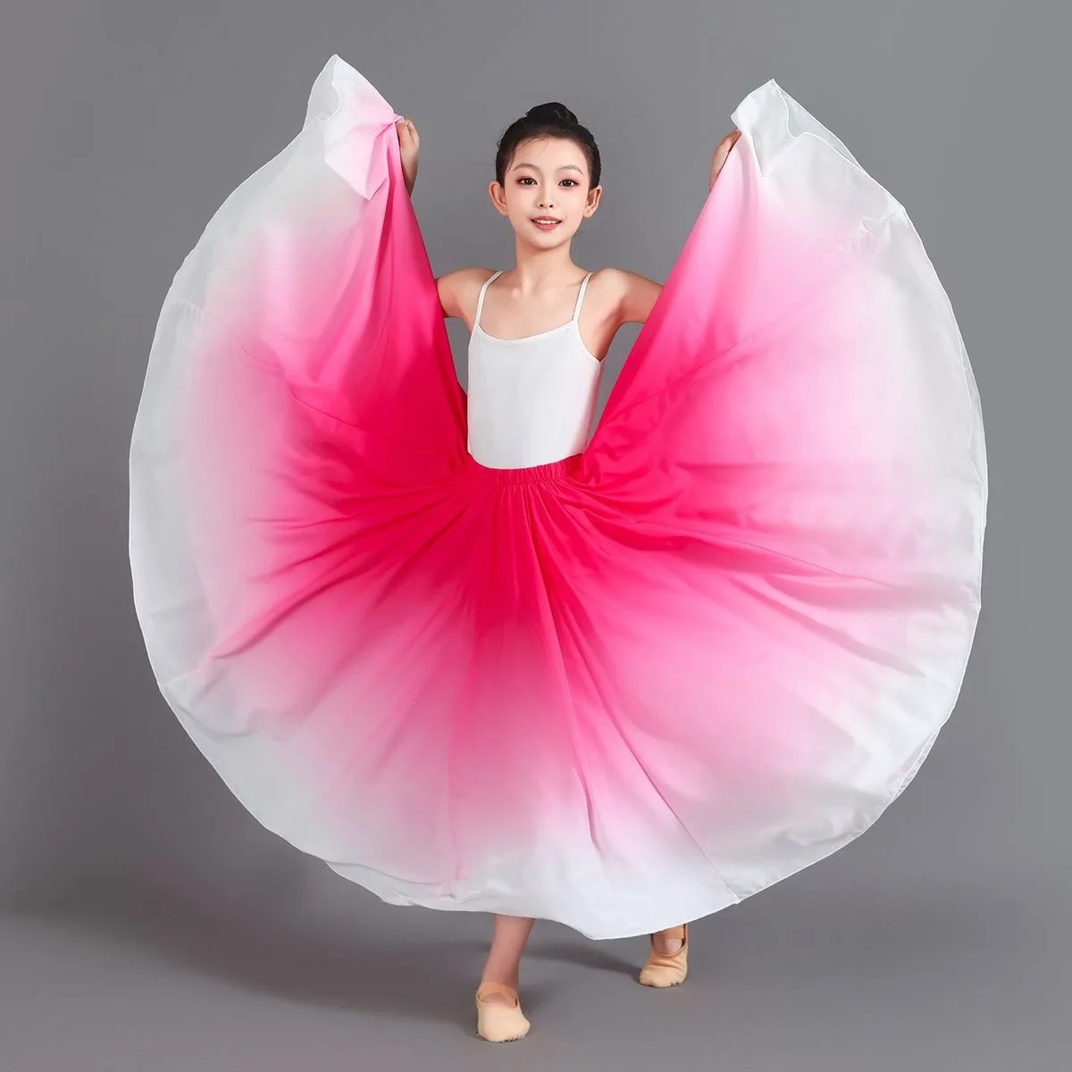 Nuove Gonne da Ballo per Ragazze, Flamenco, Danza Aperta 180-720, Gonna Sfumata per Esibizioni Classiche e Allenamento