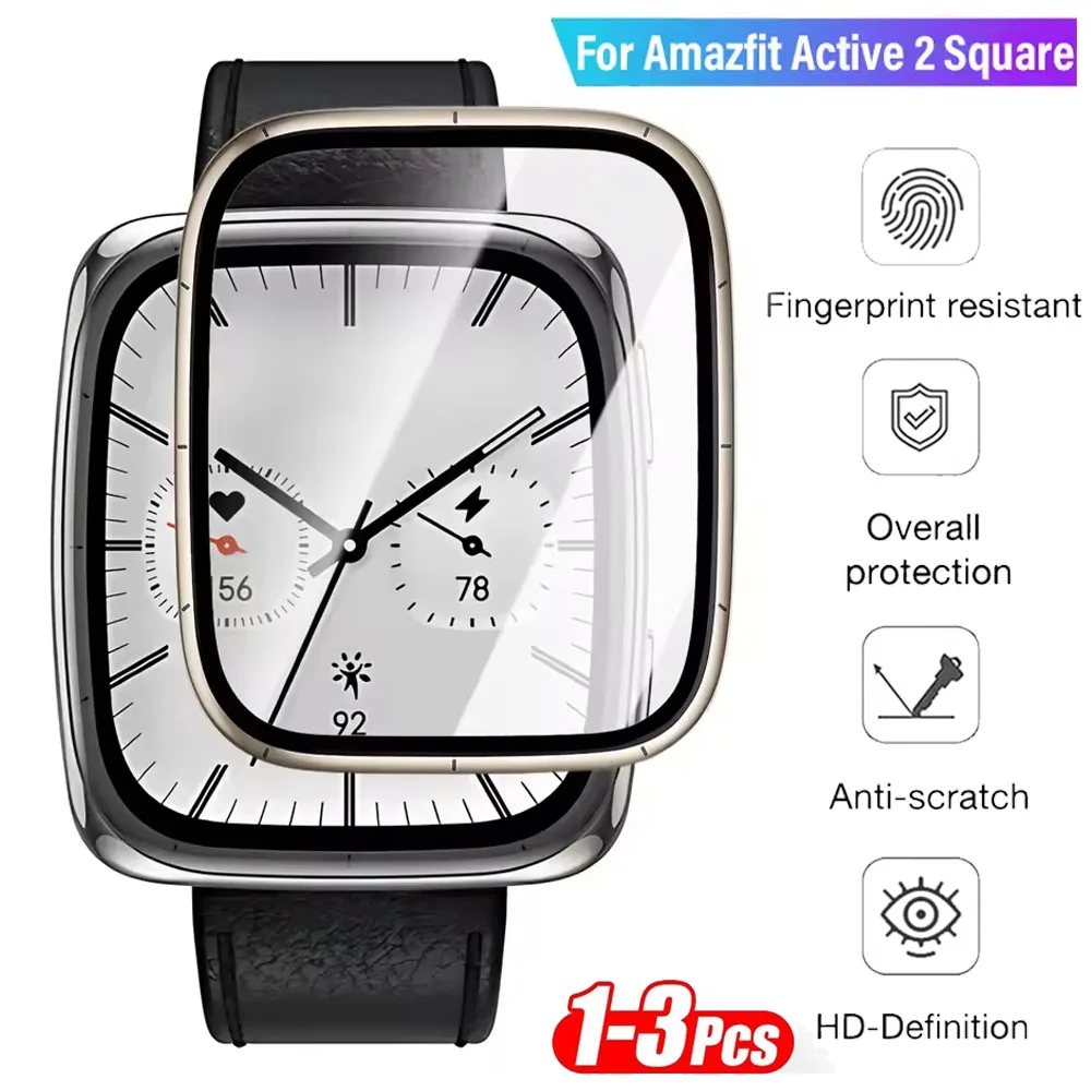 1-3PCS Screen ProtectorสําหรับAmazfit Active 2 Square Anti-Scratchป้องกันหน้าจอสําหรับAmazfit Active 2 สแควร์ป้องกันฟิล์ม