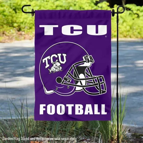 Texas Christian Horned Frogs Football Helmet Garden Flag and Yard Banner hhp