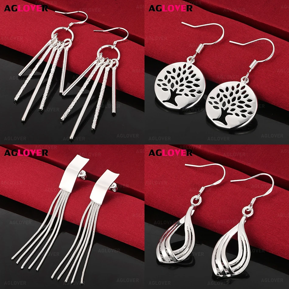 

AGLOVER стерлингового серебра 925, полые круглые серьги с деревом мудрости, женские универсальные уникальные обручальные свадебные украшения