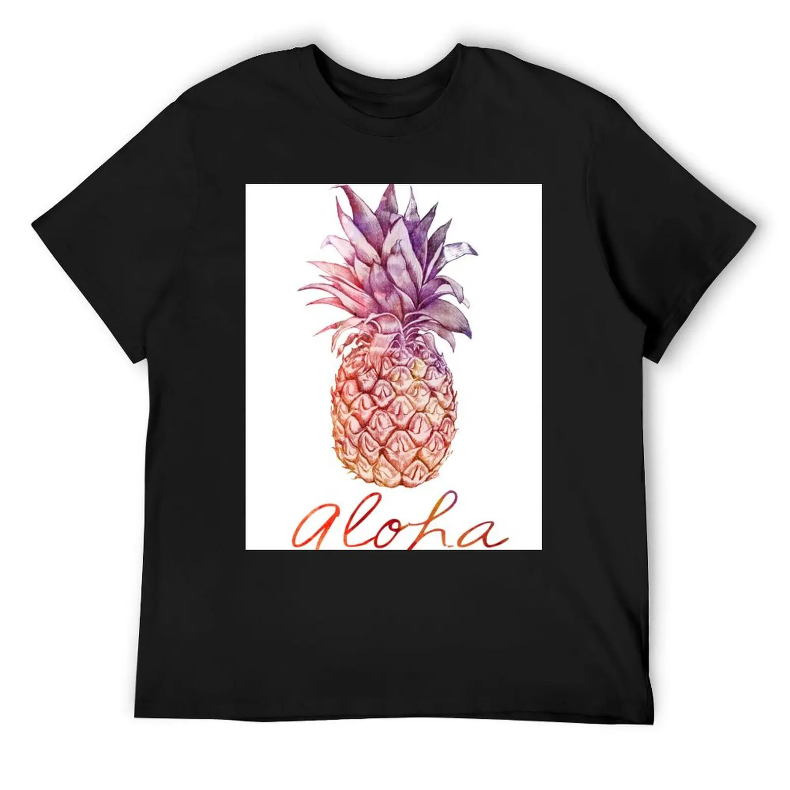 

Aloha watercolor and chalk pastel Pineapple T-Shirt oversized tees anime tshirt mens graphic t-shirts big and tall