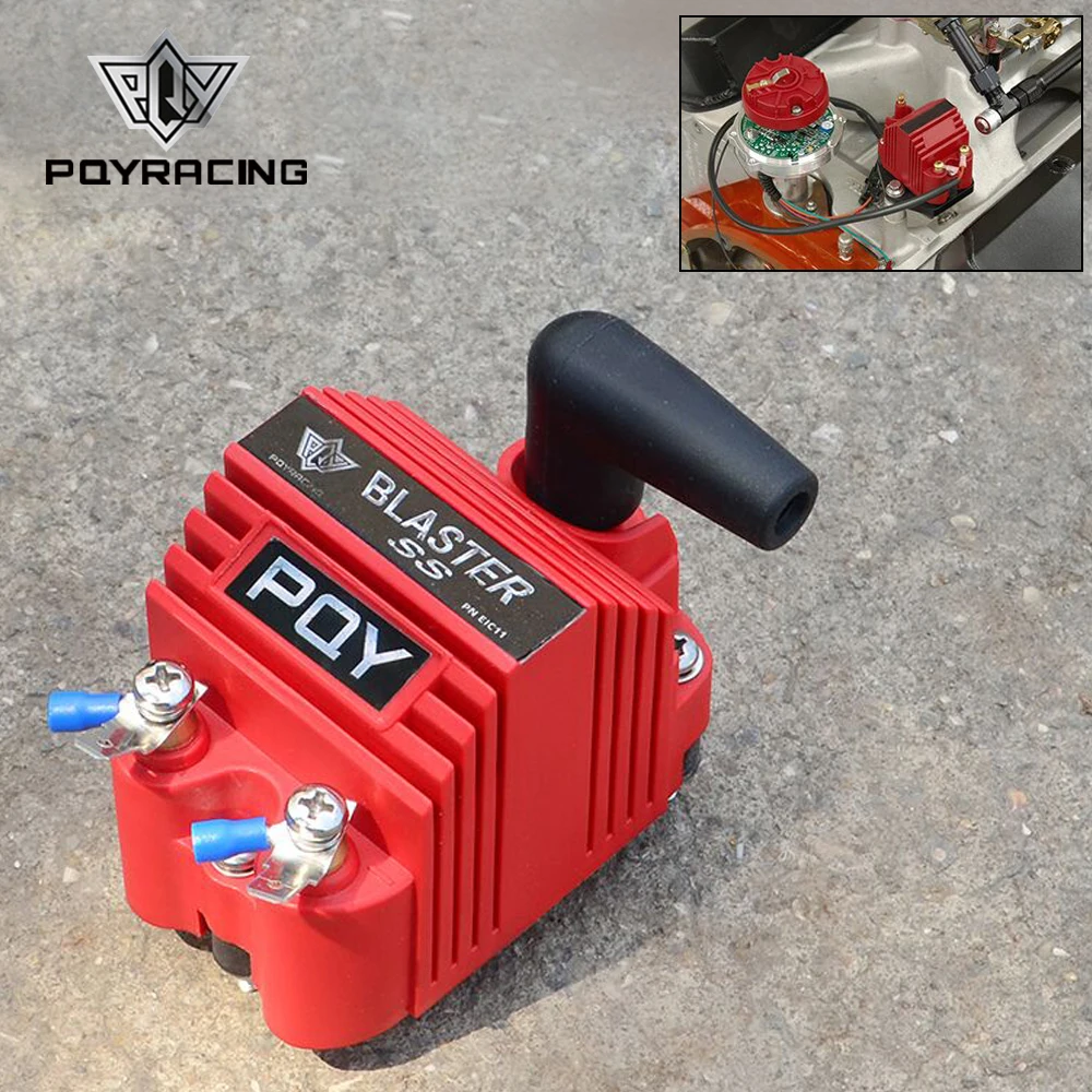 PQY Universal Blaster Ss 12V High Output External Male E-Core Ignition Coil With Kits Adaptor PQY-EIC00-K