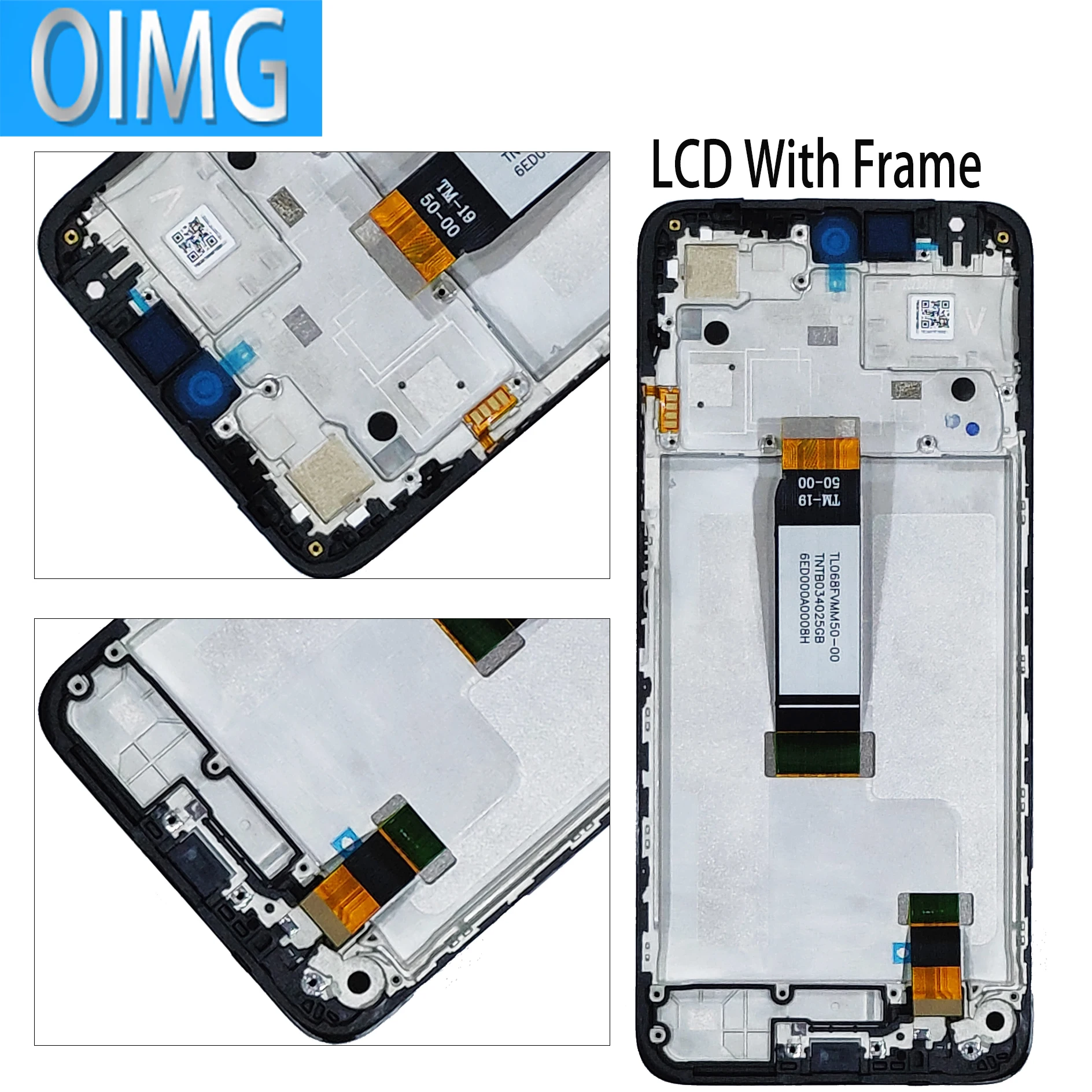 샤오미 레드미 12 LCD 디스플레이 프레임 포함, Redmi12 스크린 터치 패널 교체 부품, 23053RN02A 23053RN02Y 23053RN02I