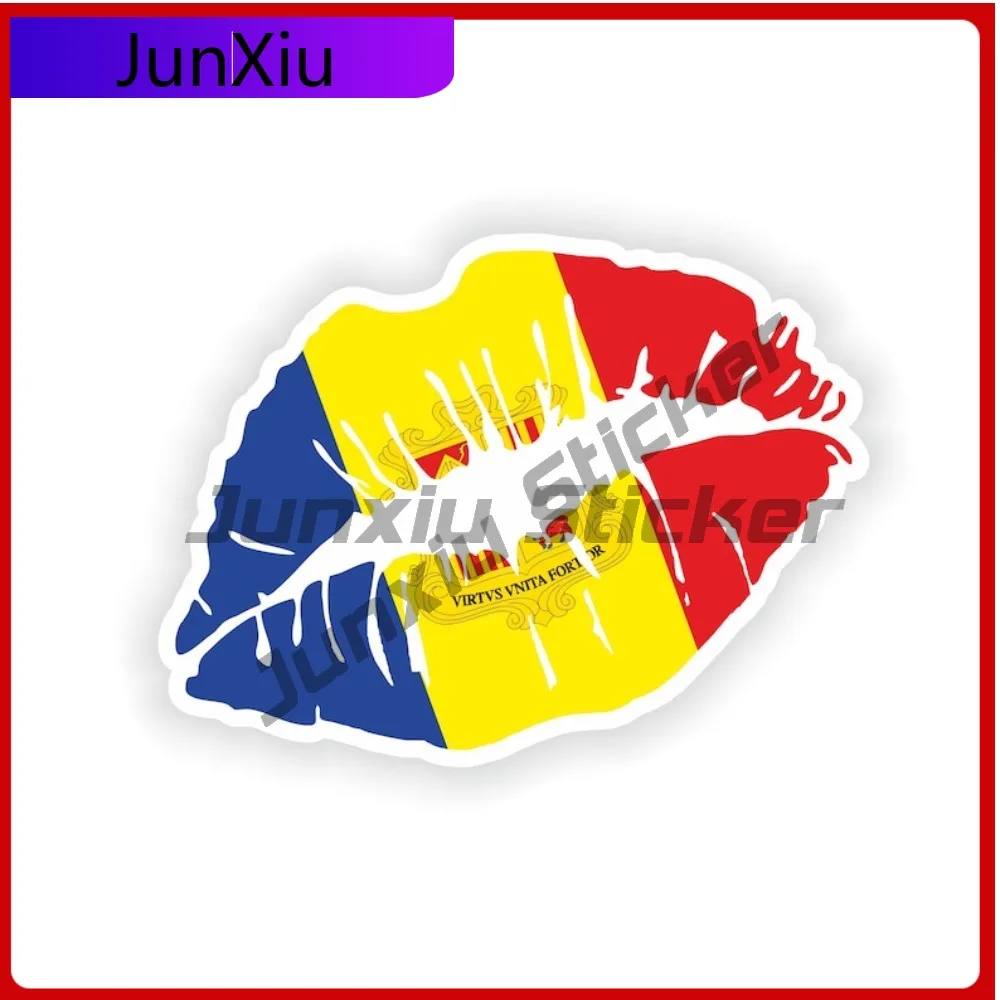 

Andora Flag Lips Shape With National Emblem Vinyl Decals Accessories For Sticker Camping Car Decoration Graphic Bumper Refit Pvc