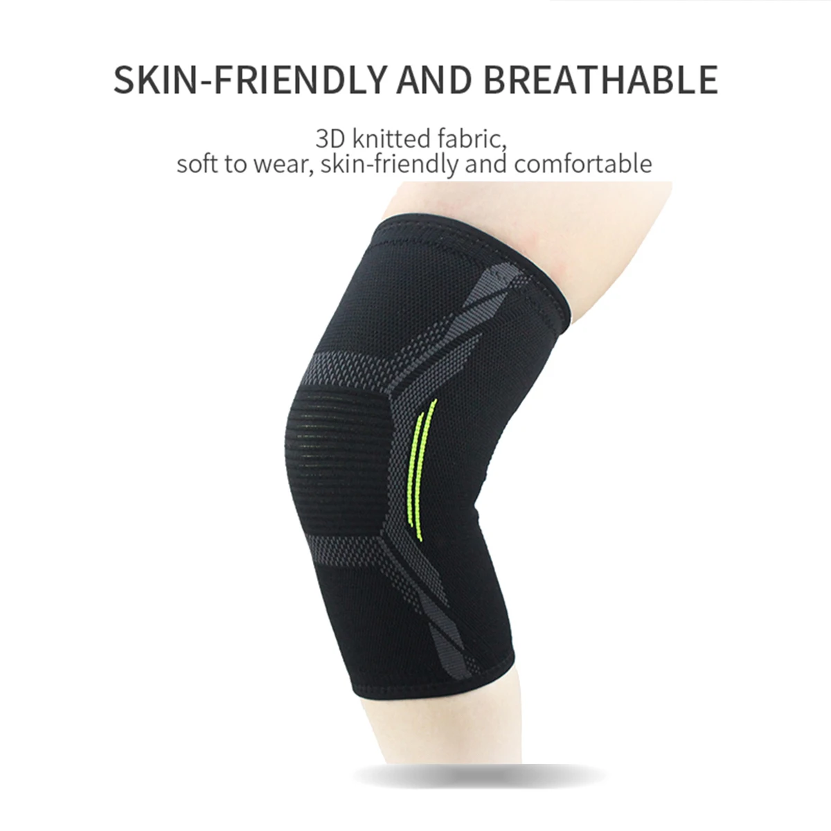 2 Stück hochelastische Kompressions-Kniebandagen, atmungsaktive, unterstützende Kniebandagen mit verstärktem Kniepolster, Kniebandage für Sport und Fitness. – Detail 6
