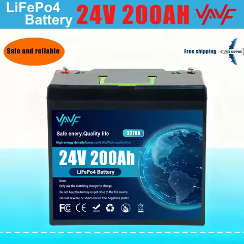 200AH 24V Rechargeable Lifepo4 Battery fit Phosphate Battery🛻with BMS for Ups,🚙Reliable RV,Off-Grid,Marine&amp;Solar Applications