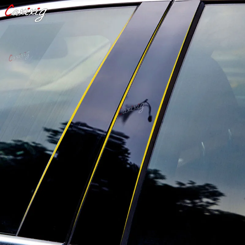 Car Pillar Posts for Porsche Cayenne 9PA Chassis E1 2003 2004-2006 2007 2008 2009 2010 Door Window Trim Stickers Auto Styling