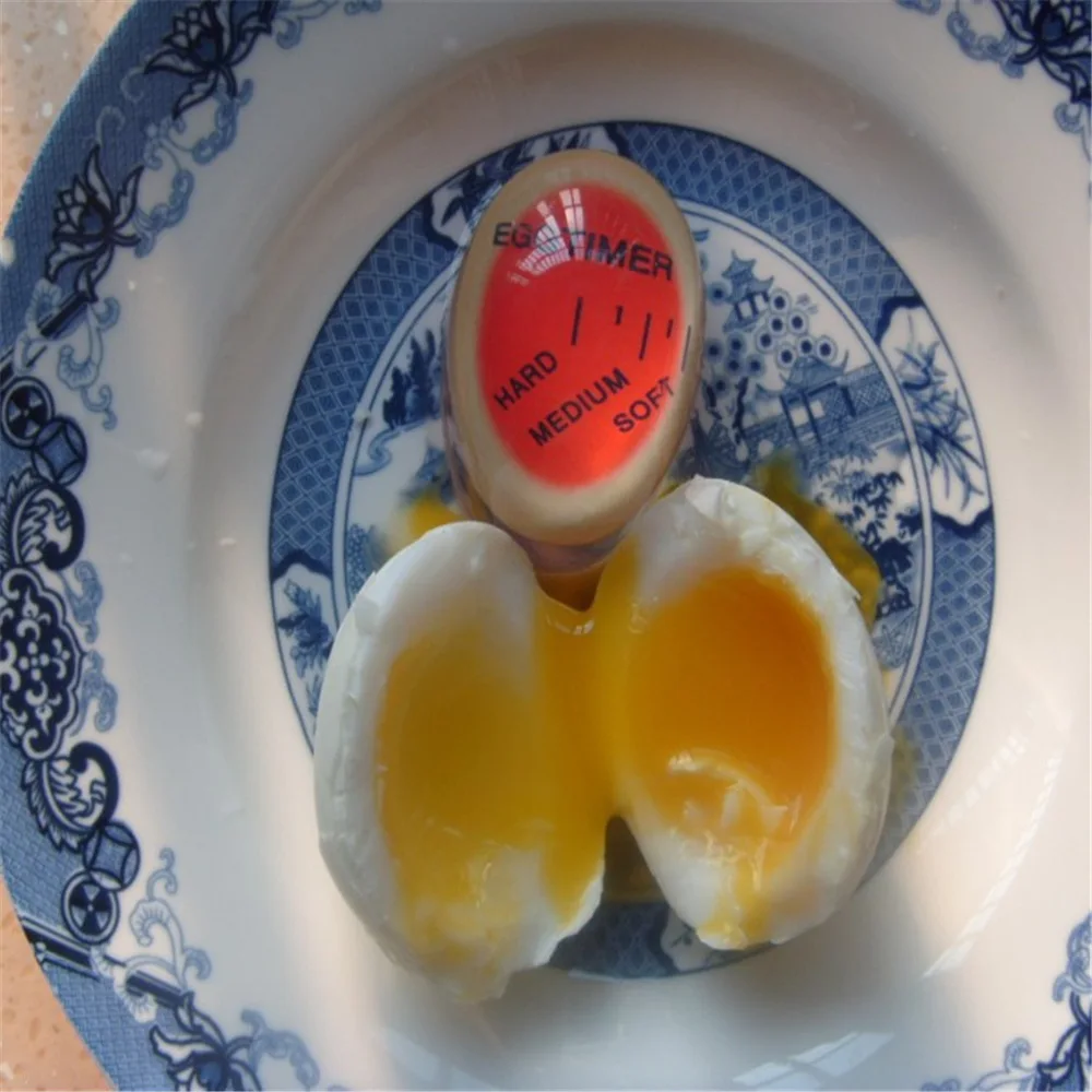 1pc Egg Timer Kitchen Electronics Gadget Color Changing Yummy Soft Hard Red Tool Boiled Eggs Cooking Eco-Friendly Resin