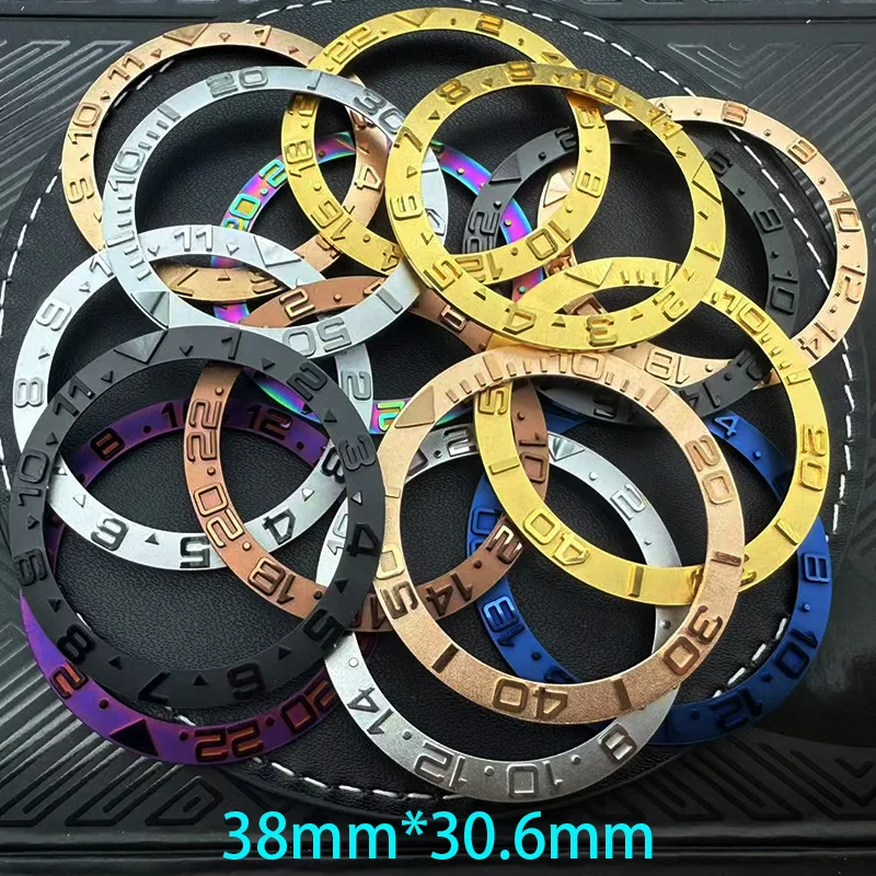 Anneau d'insertion de lunette métallique convexe incurvé de 38mm, adapté au SKX007 SKX009 SRPD GMT SUB Seamaster 300, boîtier de montre, pièces de réparation