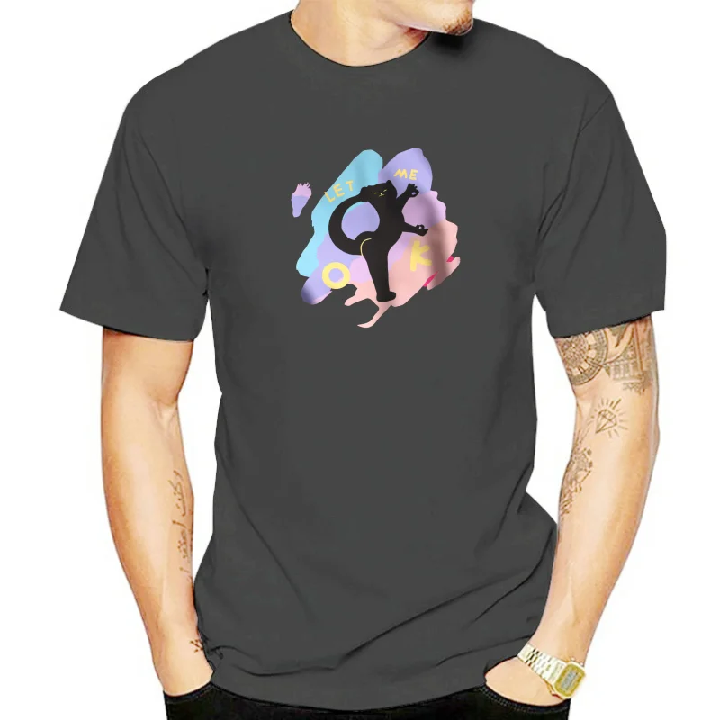 

A Little Cat That Thinks It'S Okaycotton Womens T-Shirts Cartoons Printing Tops Soft Oversized O-Neck T Shirt Summer Clothes