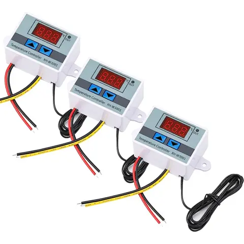 NTC Sensor Temperature Controller with W3001 Digital LED Temperature Controller 10A Thermostat Control with NTC Sensor Probe XH-W3001 12V 24V 110V 220V