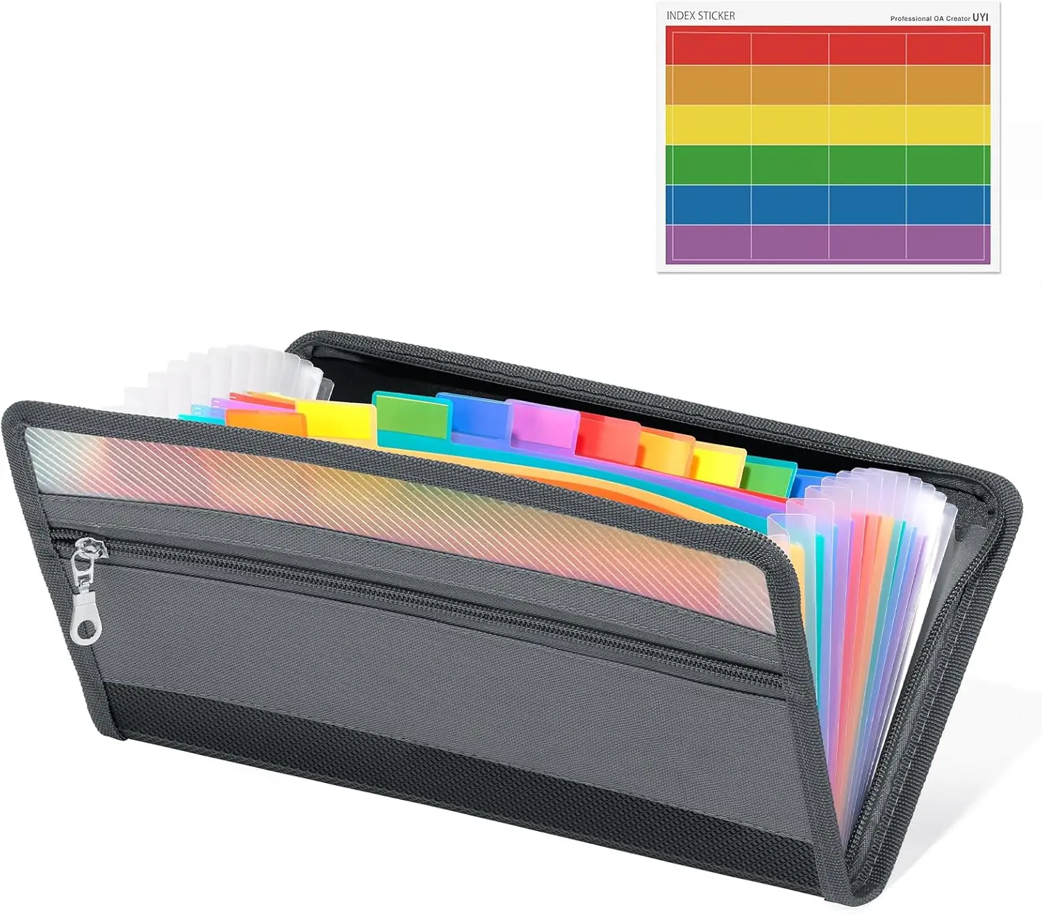 B6 Size Expanding File Folders,13 Pockets File Organizer Document Folder with 24pcs Multicolor Labels for Home Office School