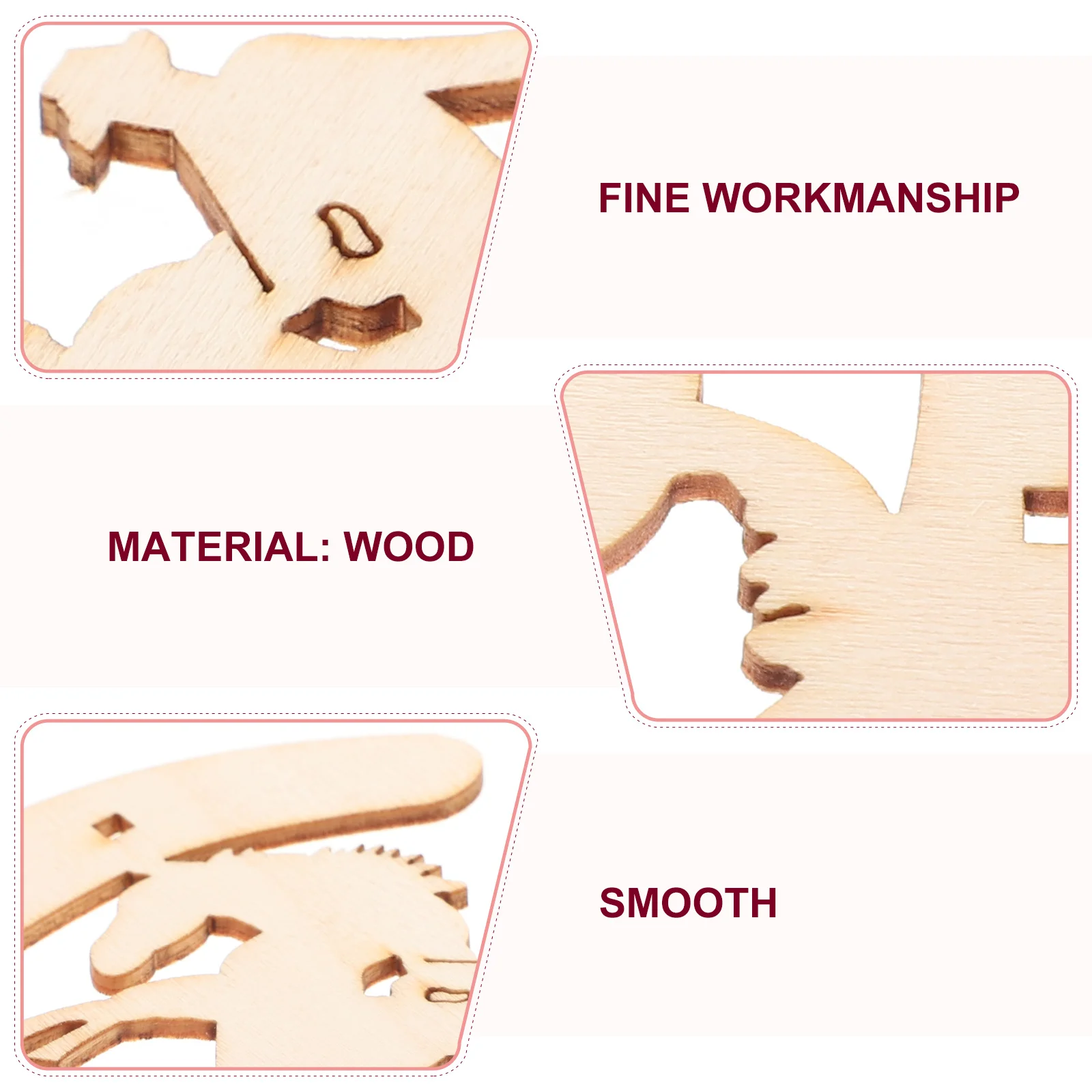 

48Pcs Wooden Horseshoe DIY Cutouts Unfinished Lightweight Wood Slices Double-Sided Surface for Kids Coloring DIY Crafts