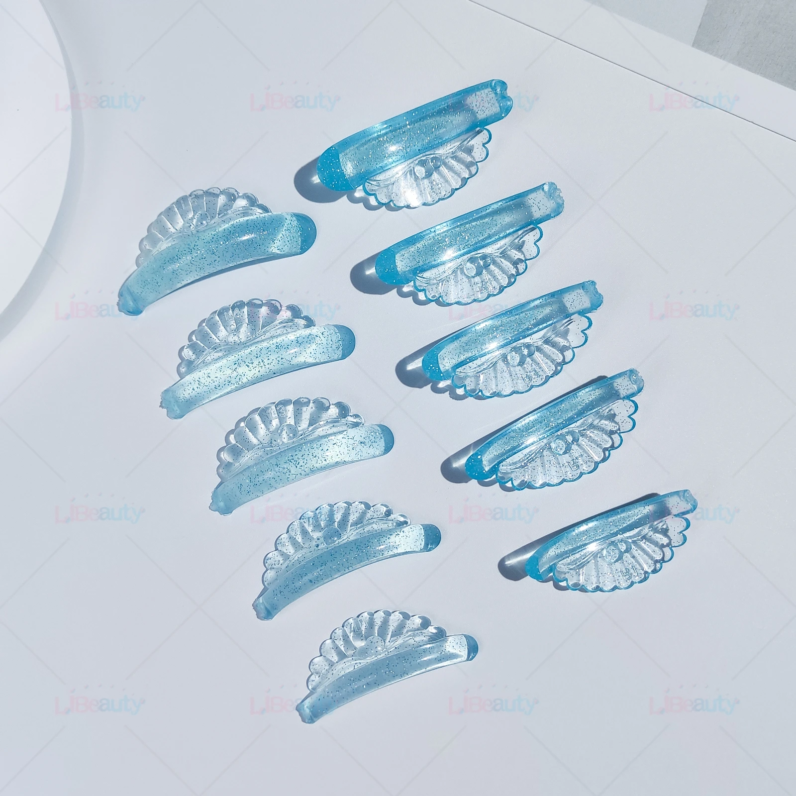 Libeauty 5 Pairs Glue Free Silicone Eyelash Perm Pads Sticky Lashes Rod Shield 3D Eyelash Curler Accessories Makeup Tools