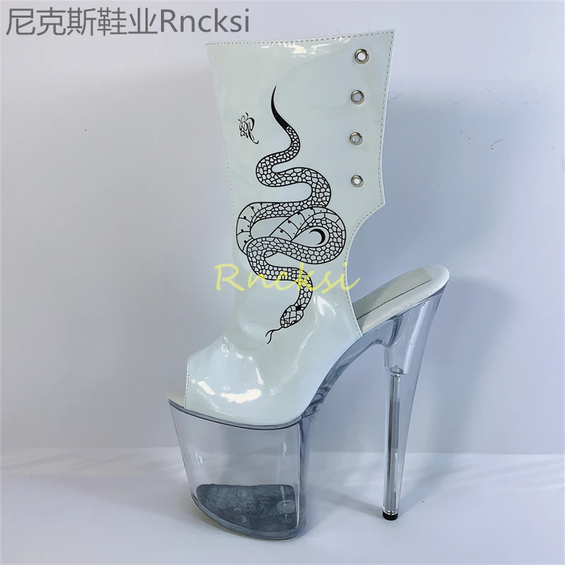 20cm Snake new super high-heeled boots booties trend pole dancing nightclub fashion boots