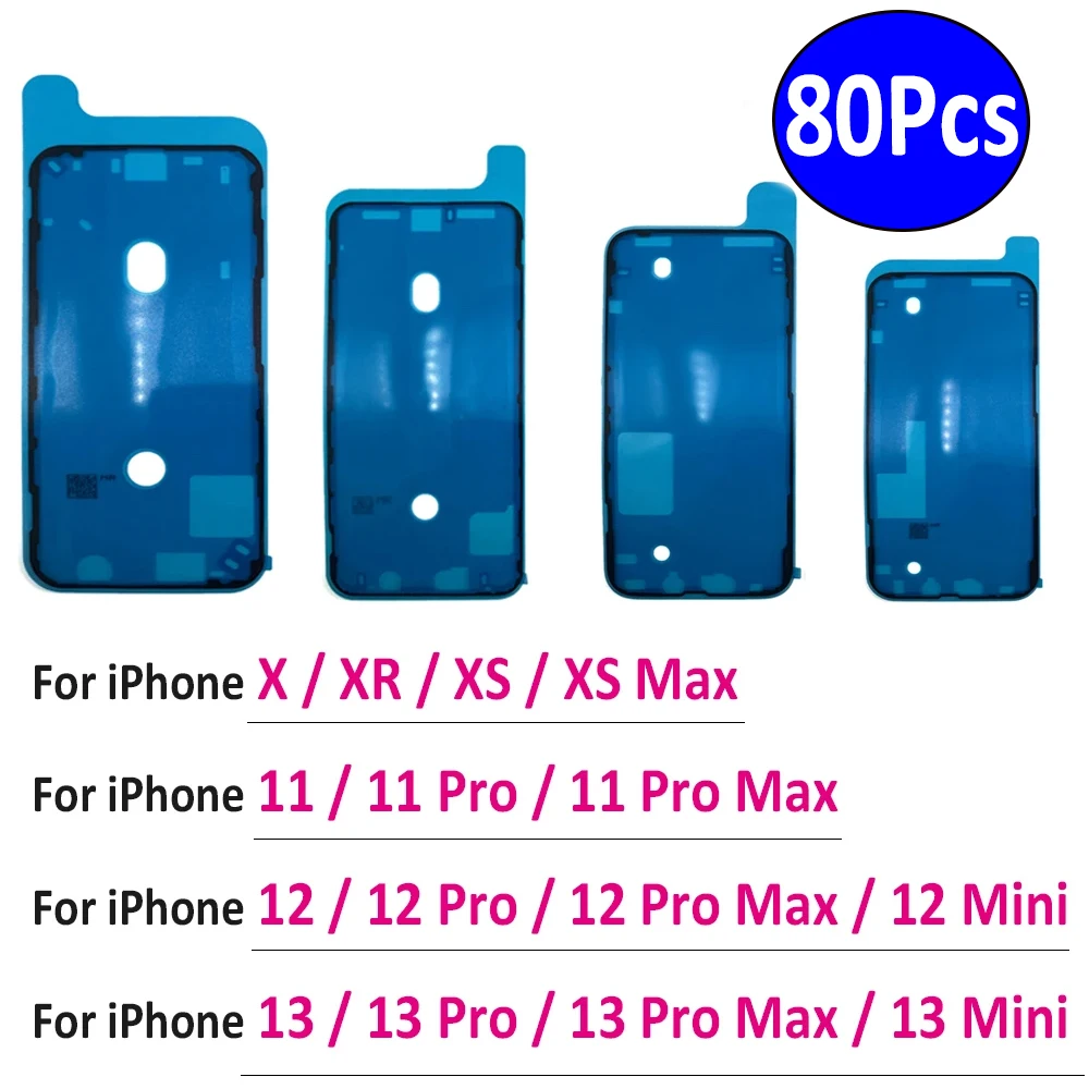 

80Pcs，Adhesive Waterproof For IPhone 13 12 mini 11 Pro Max X XR XS Max Adhesive Sticker Adhesive LCD Display Screen Frame Glue
