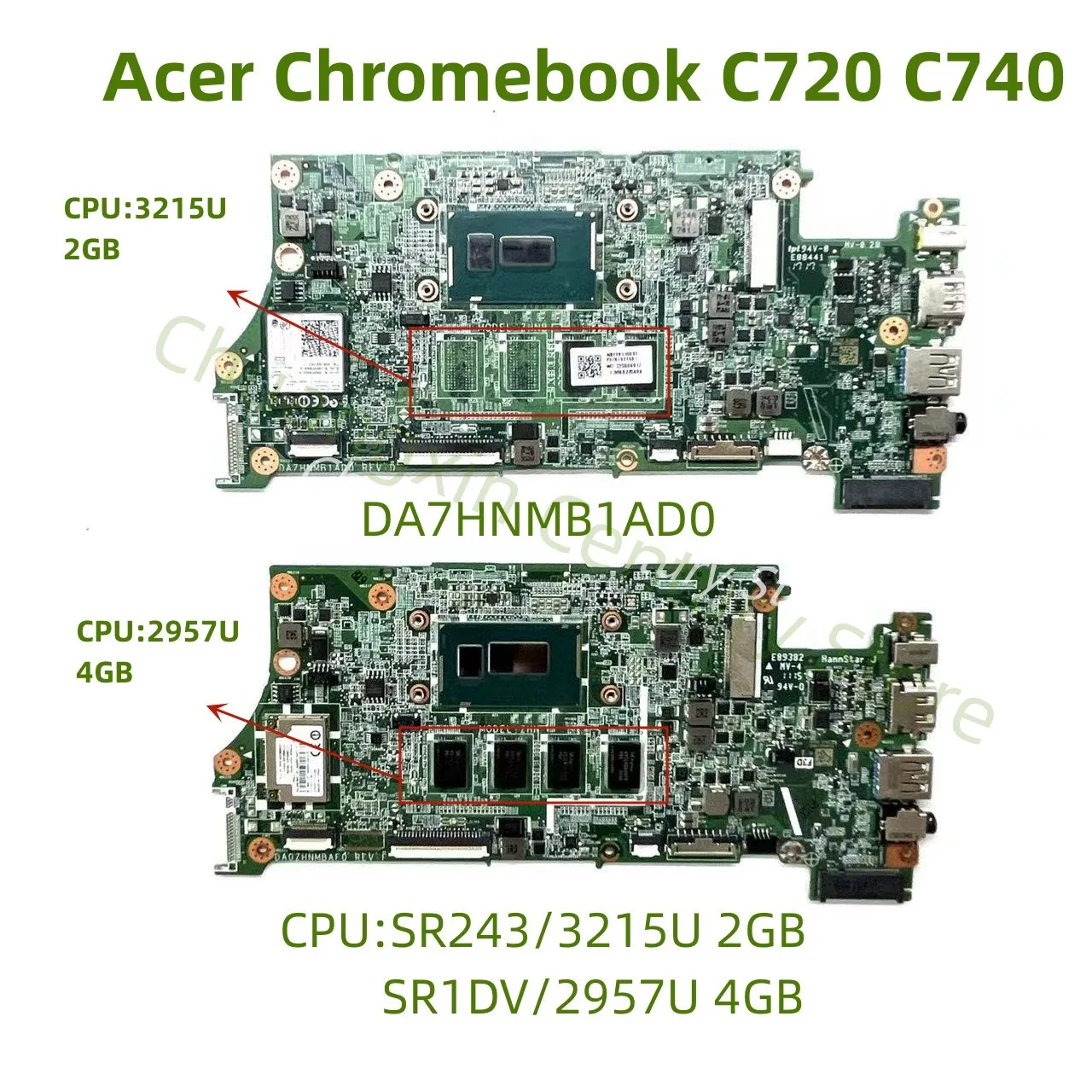 DA7HNMB1AD0 for Acer Chromebook C720 C740 Laptop motherboard CPU: 2957U 3215U RAM 2GB 4GB 100% test OK shipping