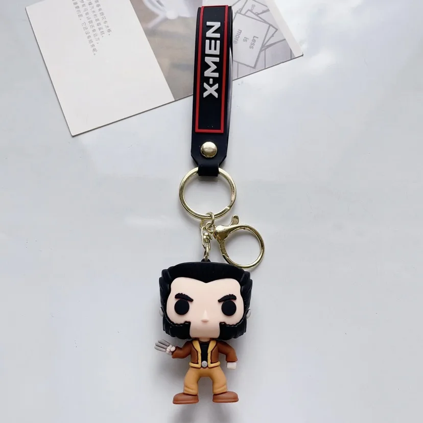 Disney Marvel X-Men Anime Wolverine Storm Cyclops Phoenix Magneto Silicone Keychain Bag Accessories Keyring Decoration Toy Gifts