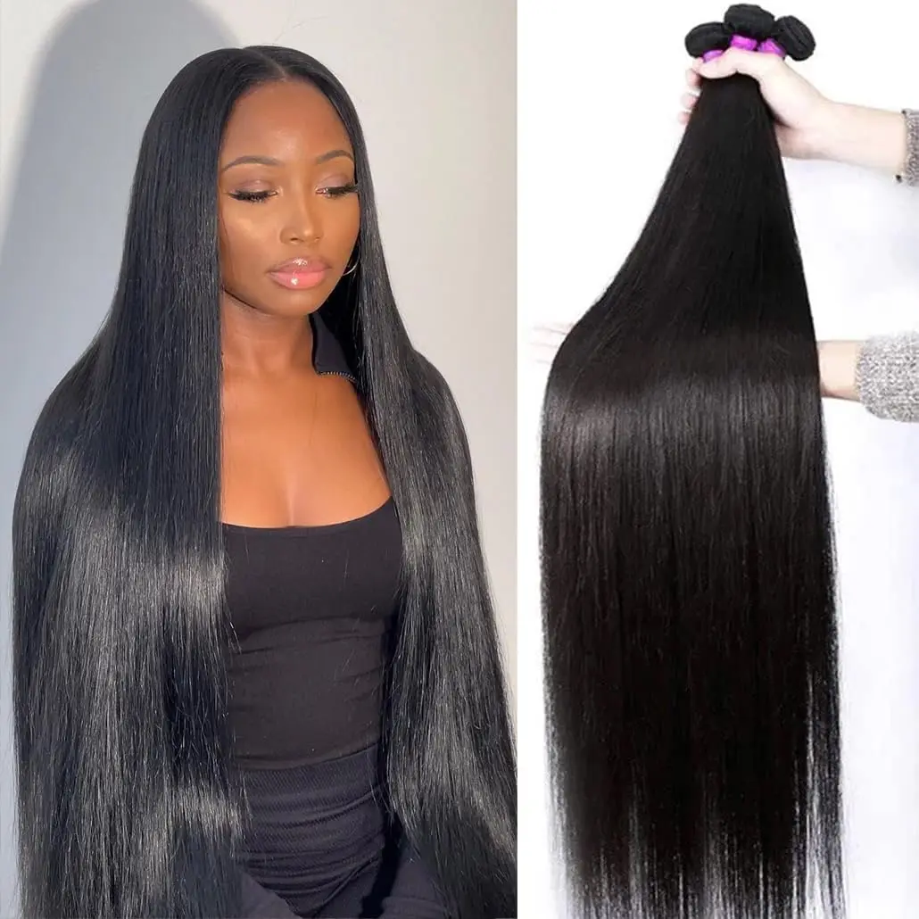 30 Inch Brazilian Bone Straight Hair Bundles 100% Human Hair Weave Bundles Straight Virgin Hair Extension 1/3/4 PCS