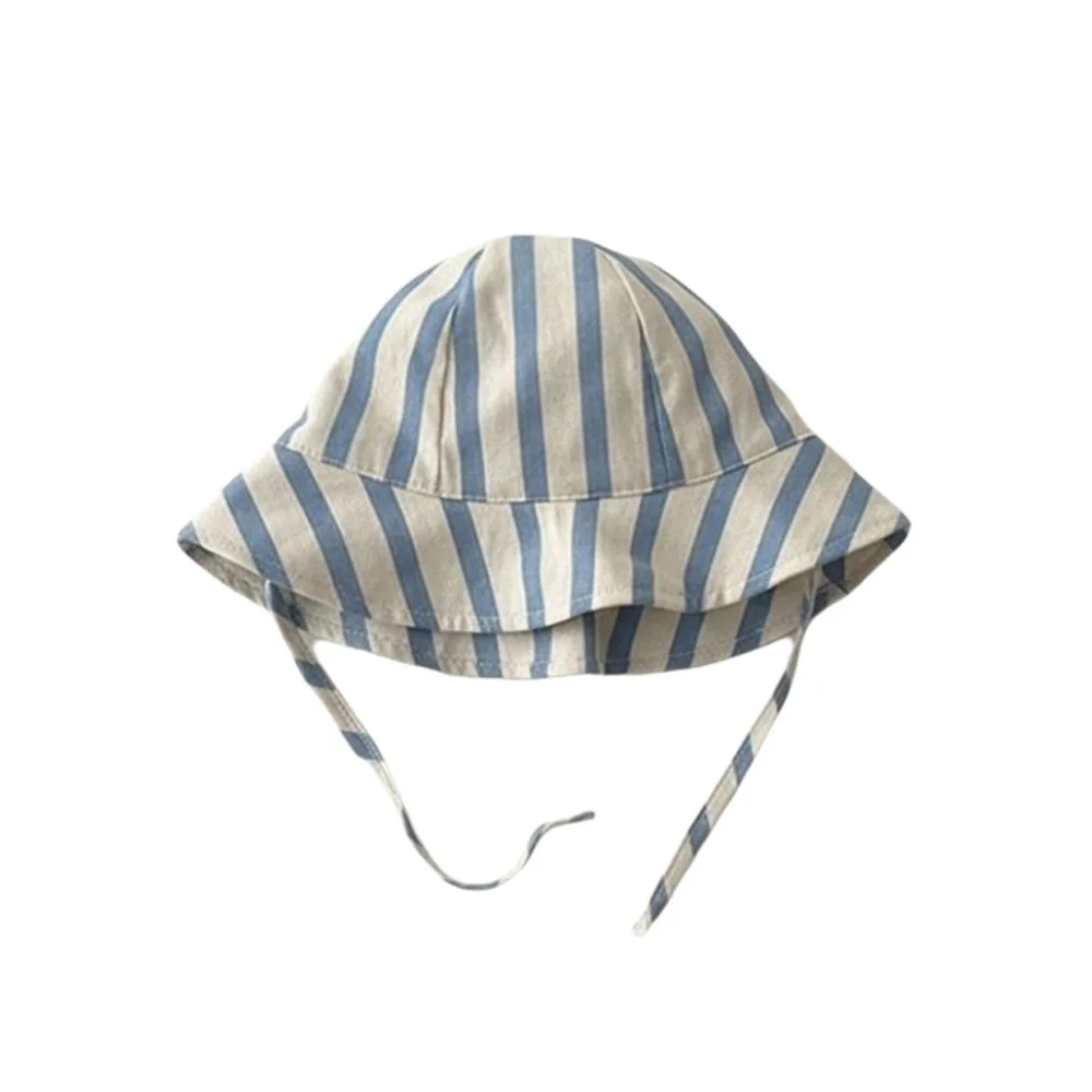 

Fashion Cotton Bucket Hat Korean Style Plaid/Stripe/Dot Print Sunscreen Hat Breathable Adjustable Wide Brim Hat for Boy Girl