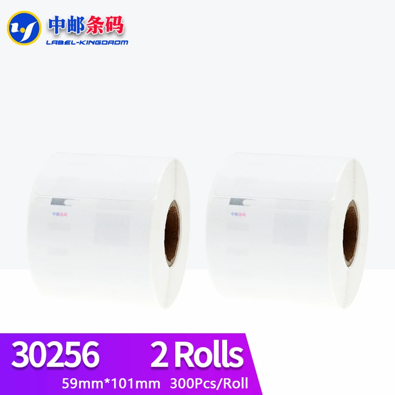 2 Rolls Dymo Compatible 30256 Label 59mm*101mm 300Pcs/Roll Compatible for LabelWriter 400 450 450Turbo Printer Seiko SLP 440 450