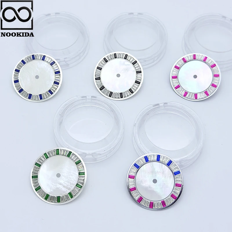 NOOKIDA 28.5mm Watch Dial Fit NH35 NH36 3/3.8/4.2 o'clock Crown Automatic Movement Part Diamond Edge Watch Accessories