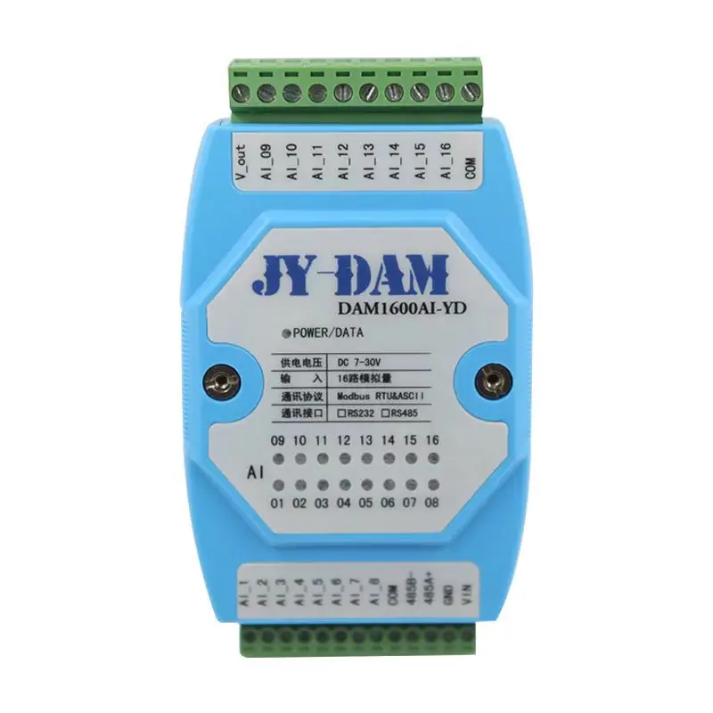 16-channel analog input acquisition 4-20ma voltage and current transfer rs485 serial port modbus module 1600AI