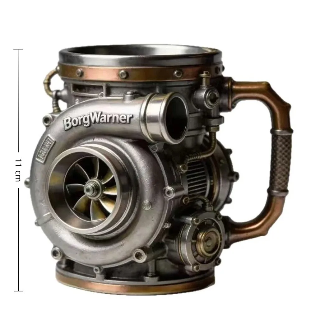 Resin Turbocharger Mug Comfortable Grip Sturdy and Durable 3D Engine Cup Handcrafted Mechanical Element Style Coffee Mug - view 6