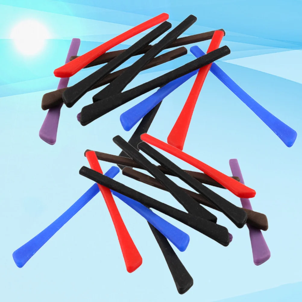 

10Pairs Glasses Leg Cover Silicone Anti-Slip Eyewear Sleeve for Sports Daily Use Soft Comfortable Sweat Resistant Stretchable