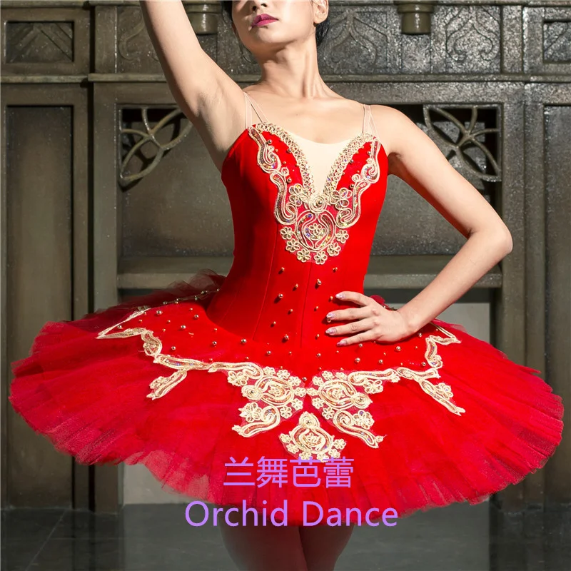 Elegent High Quality Professional Custom Size Classical Girls Red Bird Ballet Tutu Costumes