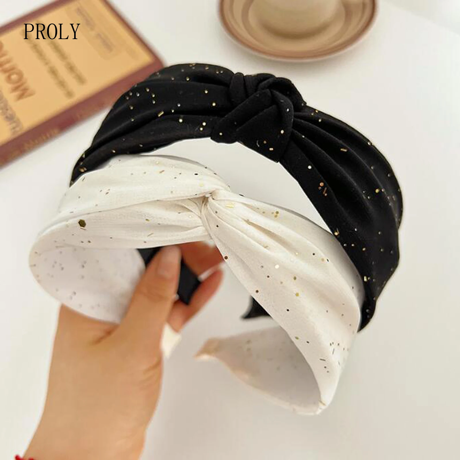 PROLY New Fashion Hairband For Women Fresh White Black Headband Cross Knot Turban Autumn Headwear Hair Accessories