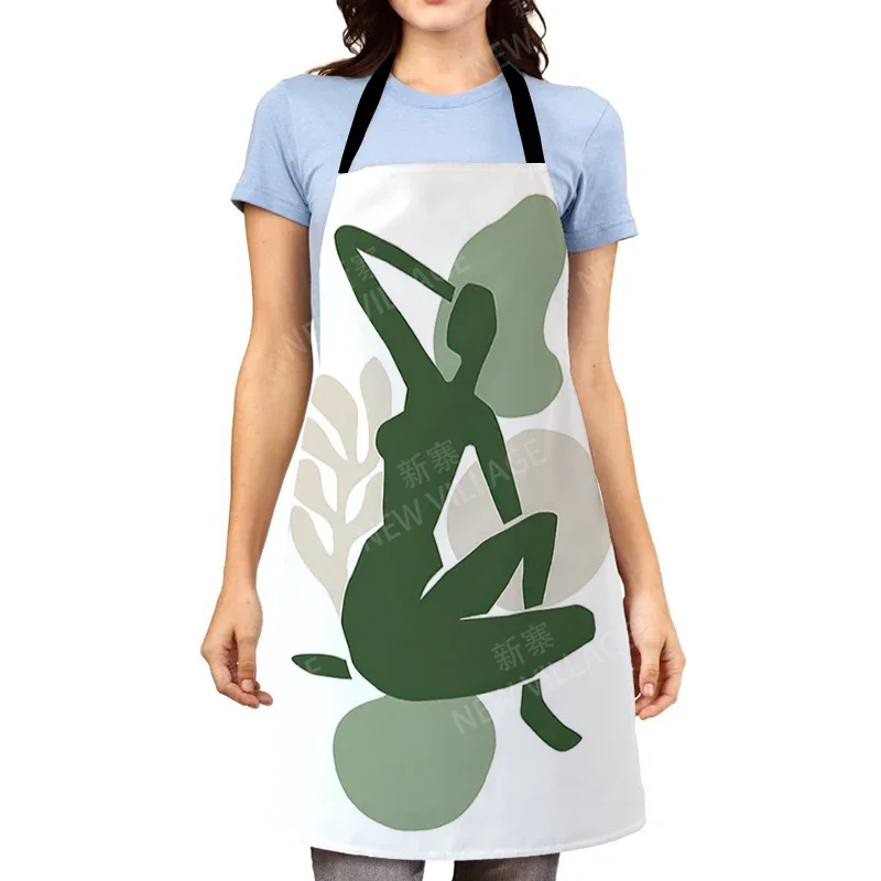 Aesthetic Women kitchen apron kids original Children Waterproof girl princess waiter work apron oil proof nordic boho plant