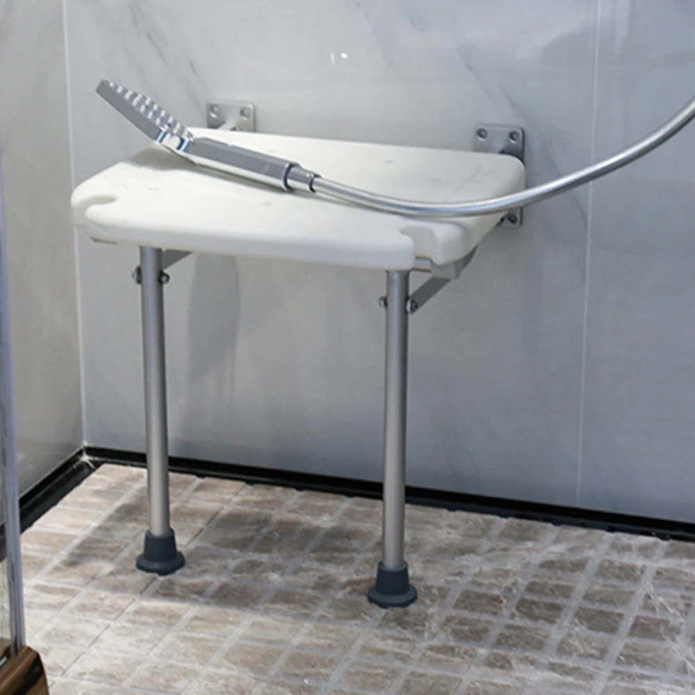 

Складной табурет для душа, настенное двустороннее сиденье для ванны, стул для ванной комнаты и табурет с противоскользящими ножками, прорезью для насадки для душа