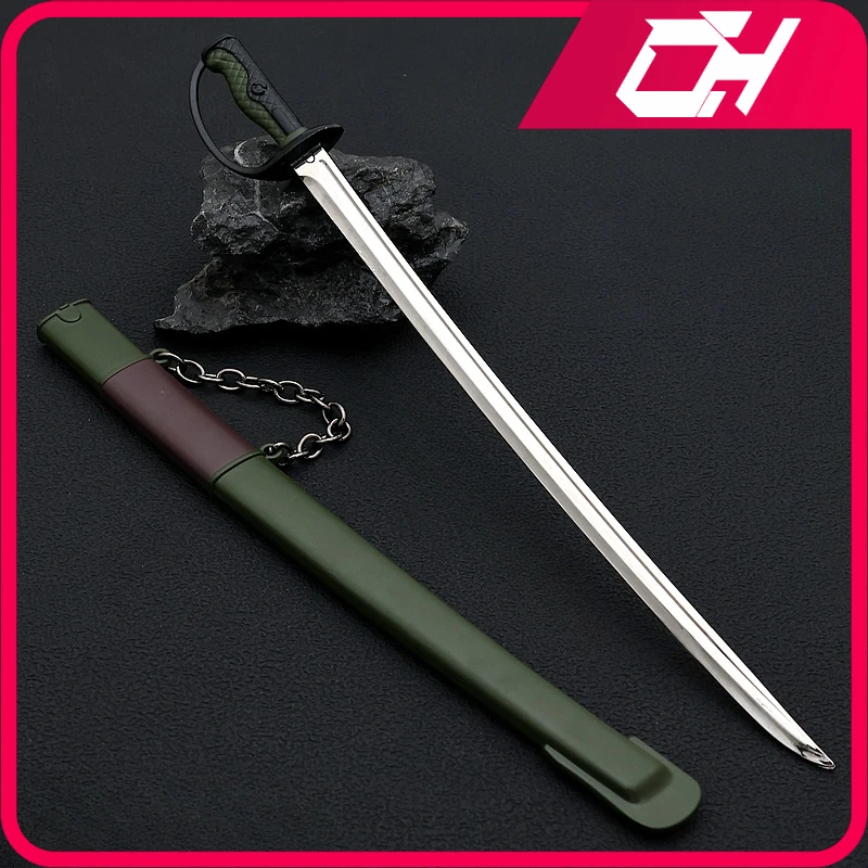 Espada de Metal Samurai para Decoração, Cavalaria Sabre Espada, Arma do Oficial, Modelo de Ornamento, Brinquedos Artesanais, Presentes, 22cm