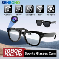 SENBONO AI Smart Glasses Chat GPT 5MP Camera Bluetooth Call Voice Assistant Real-Time Translation Control Glasses for Men Women