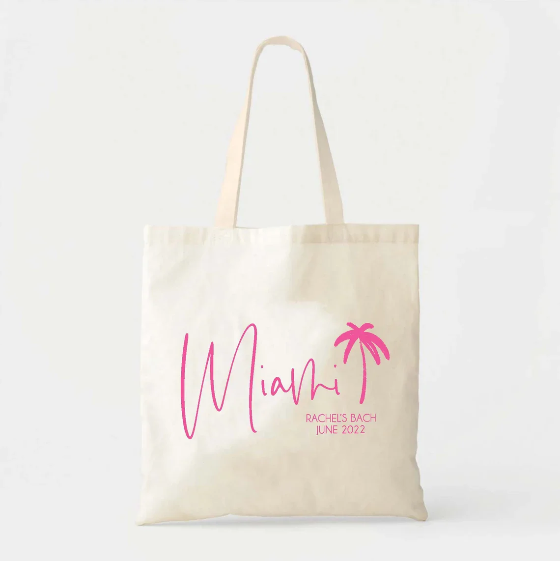 Miami Bachelorette Tote - Miami Vacation Tote - Bachelorette Gift Bags - Destination Wedding Tote - Custom Tote Bag - Bridesmaid