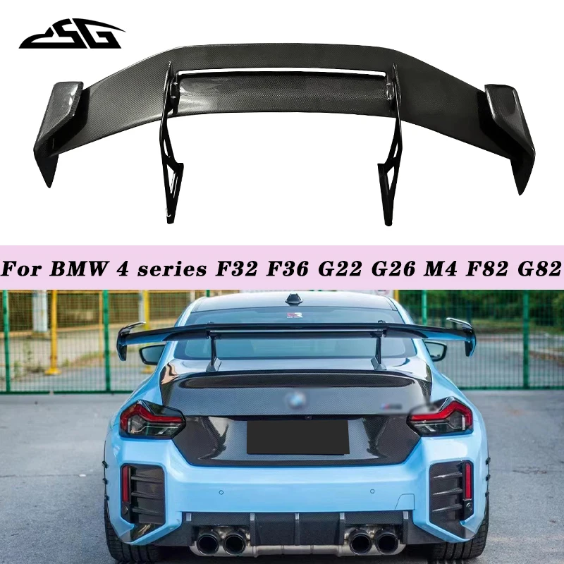 For BMW 4 series F32 F36 G22 G26 M4 F82 G82 Spoiler Carbon Fiber Rear Trunk Lid Extended Tail Wing Boot Lip Splitter Cover