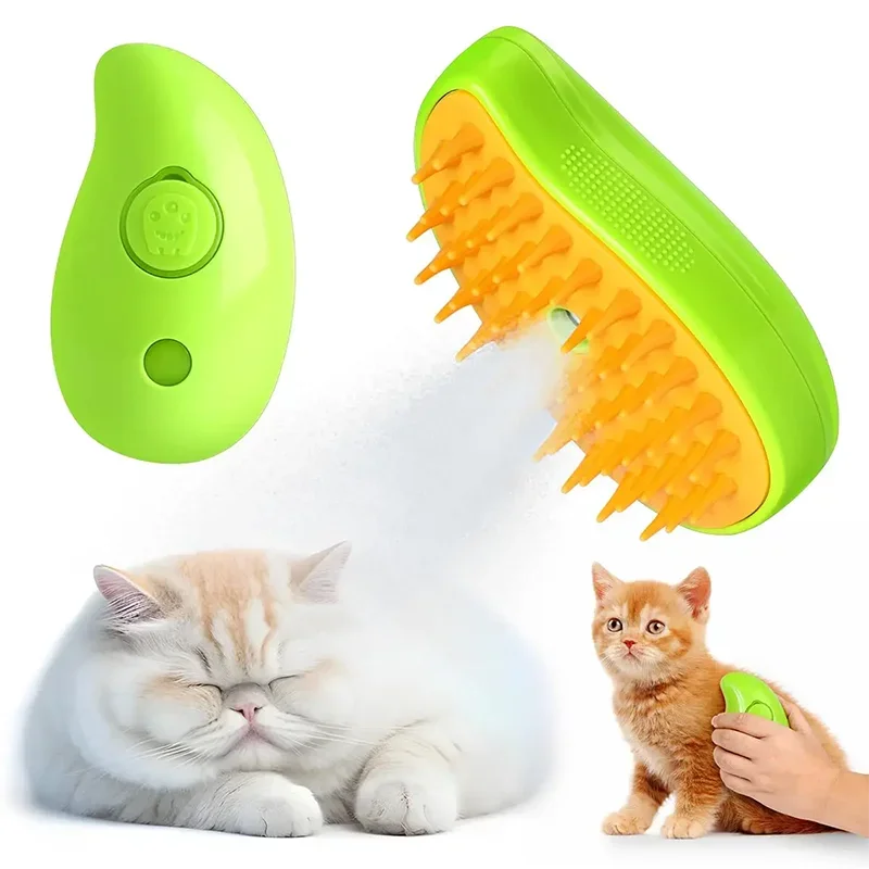 Electric Spray Brush for Pet Grooming, 3 in 1 Dog and Cat Hair Brush, Massage Comb, Removes Tangles and Loose Hair Supplies, Ste