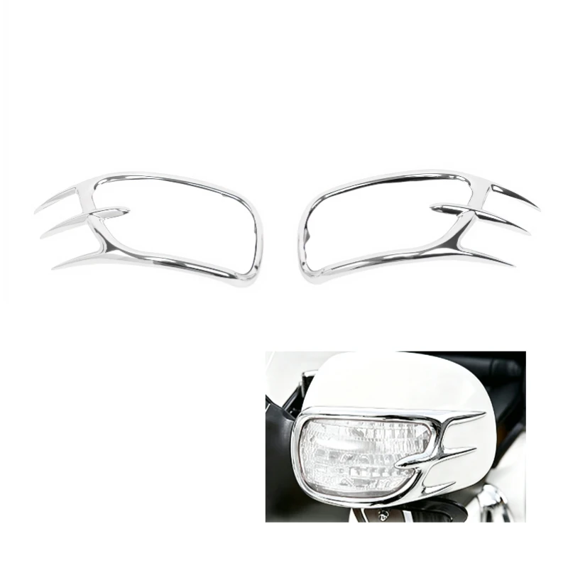 For Honda Goldwing GL1800 GL 1800 2001-2017 2PCS Chrome Motorcycle rearview mirror Turn Signal Light Decoration Adornment Trims