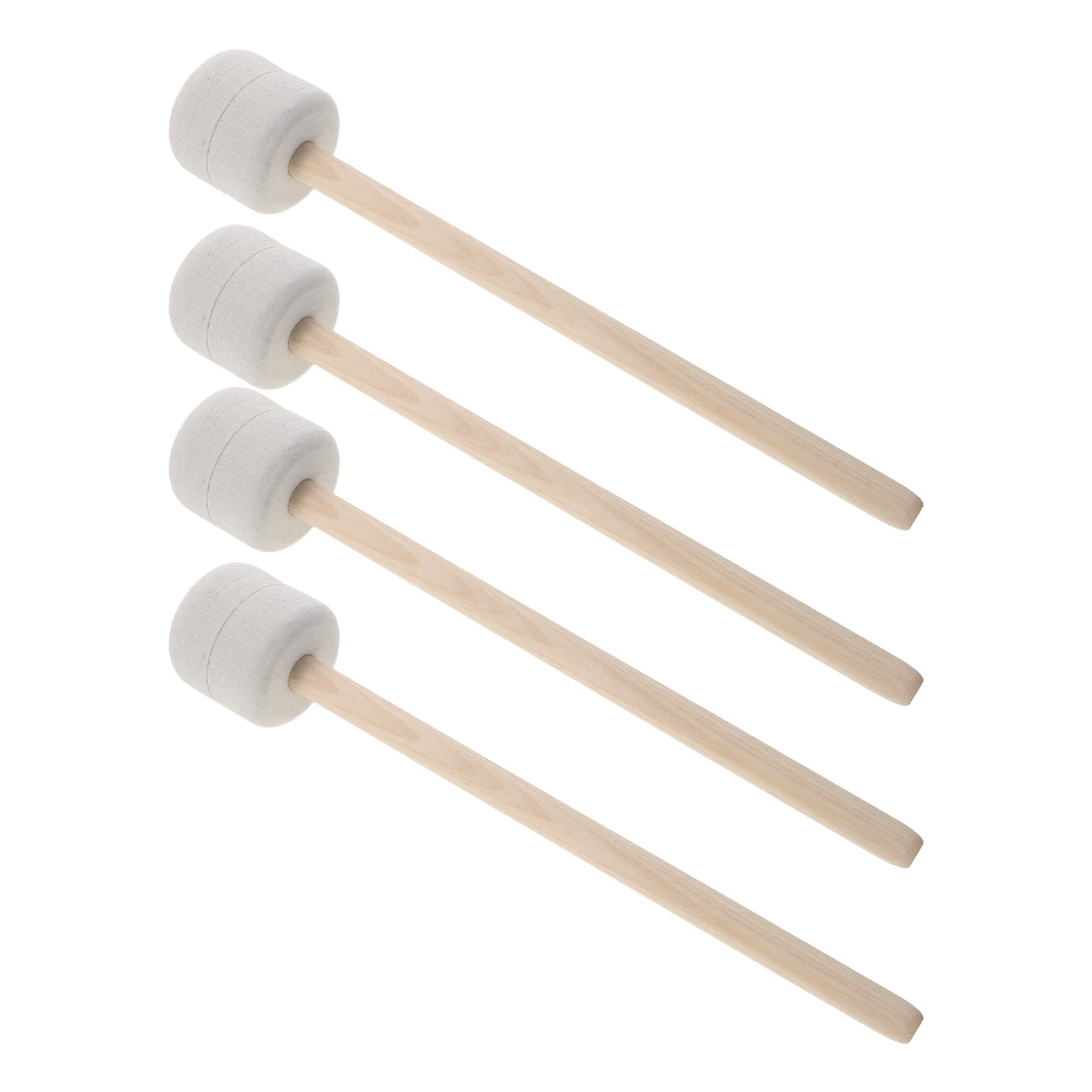 

4Pcs Professional Felt Head Drum Mallets Wooden Handle for Bass Drums Timpani Mallets Marching Bands Performance Accessory