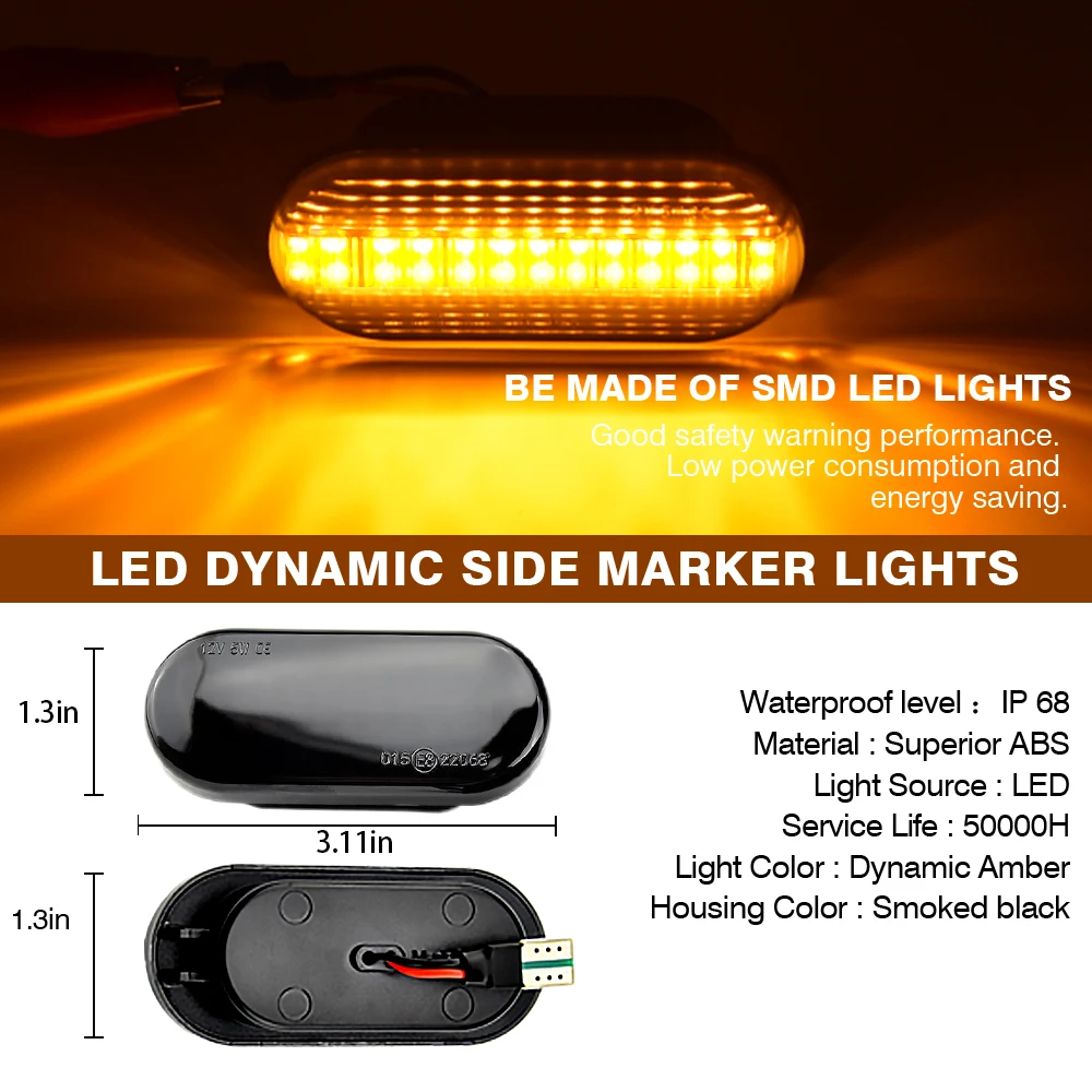 Led Dynamic Side Marker Turn Signal Light For VW Up Caddy T5 Amarok Jetta Golf 3 4 Fox Beetle Lupo Sharan Bora Passat Polo Vento view 2