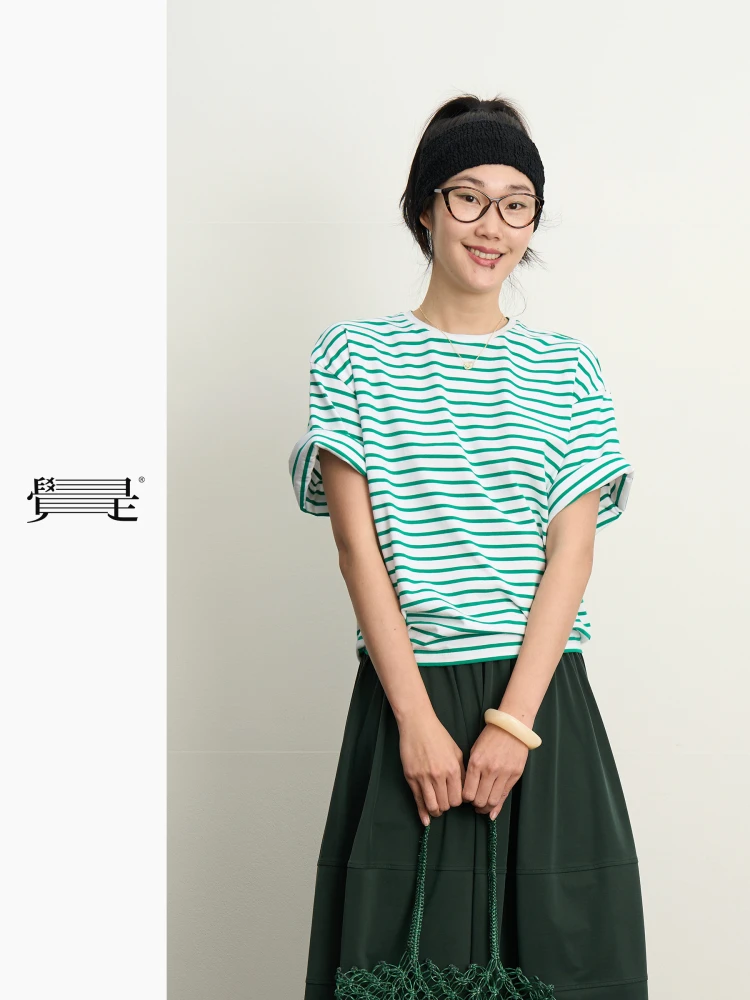 

Женская летняя футболка свободного кроя в белую полоску, повседневная, универсальная, для активного отдыха