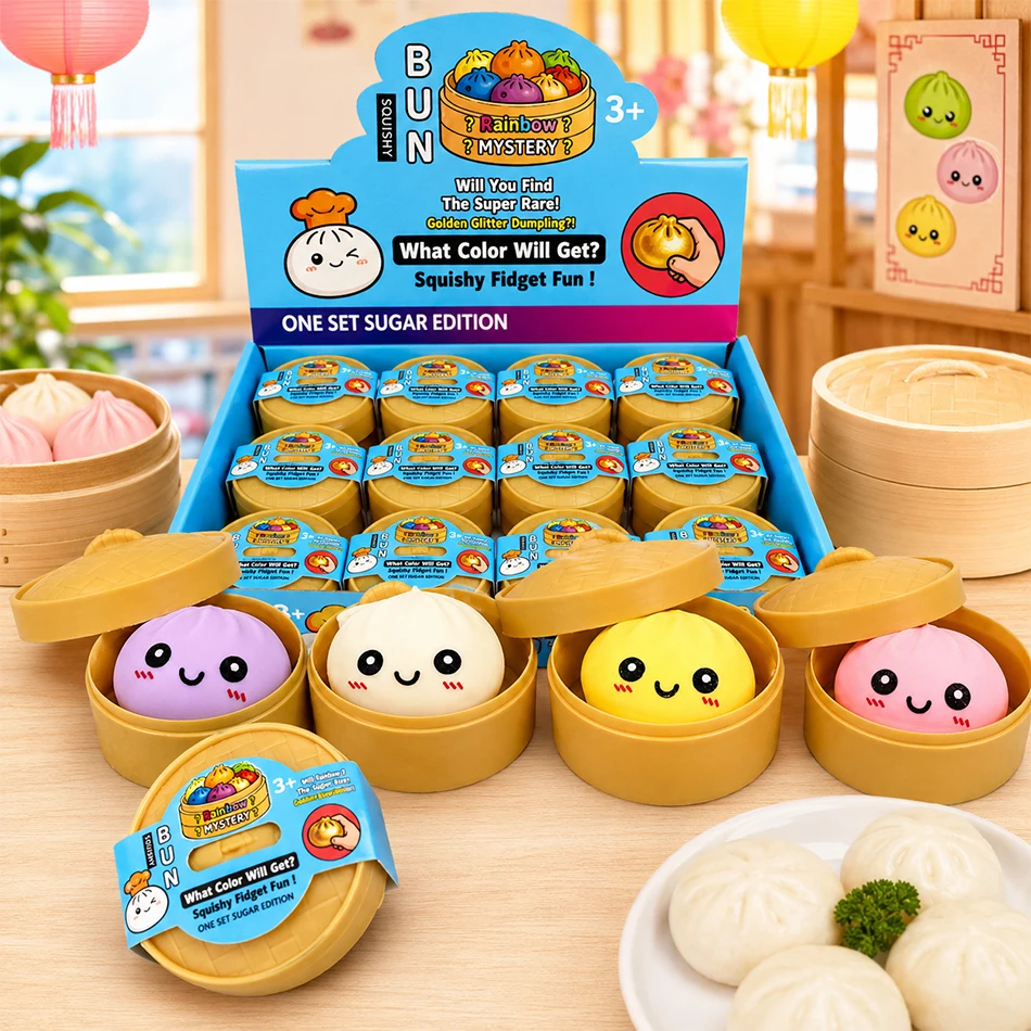 Oversized Rainbow Dumpling Squishies Soft Slow Rebound Sensory Squeeze Toy Relief Anxiety Fidget Stress Ball for ADHD Autism view 5