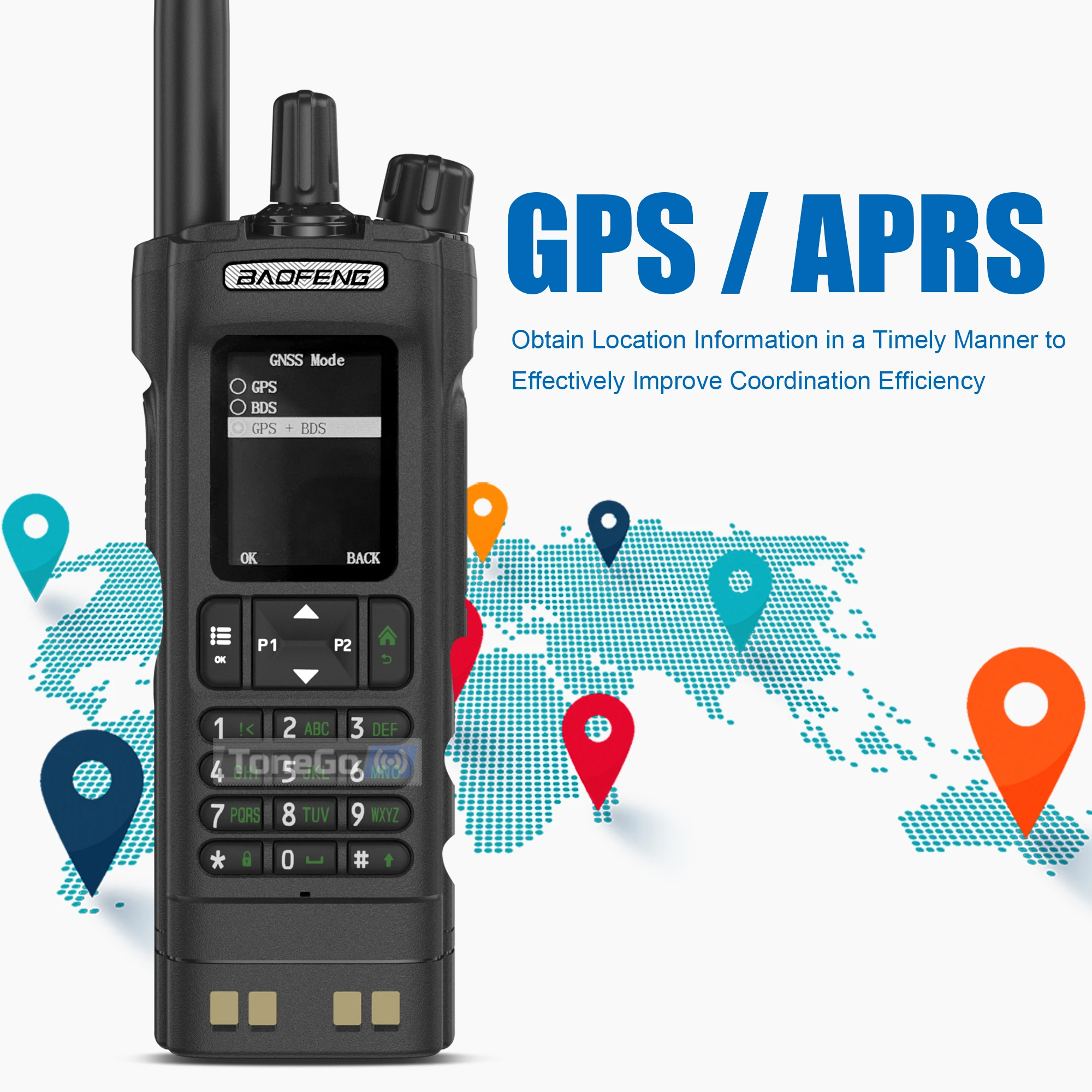 BAOFENG DM-32 DMR جهاز اتصال لاسلكي رقمي مع مشبك حزام وضع مزدوج تناظري فتحة زمنية مزدوجة AES256 رباط هوائي GPS APRS DM 32 راديو هام