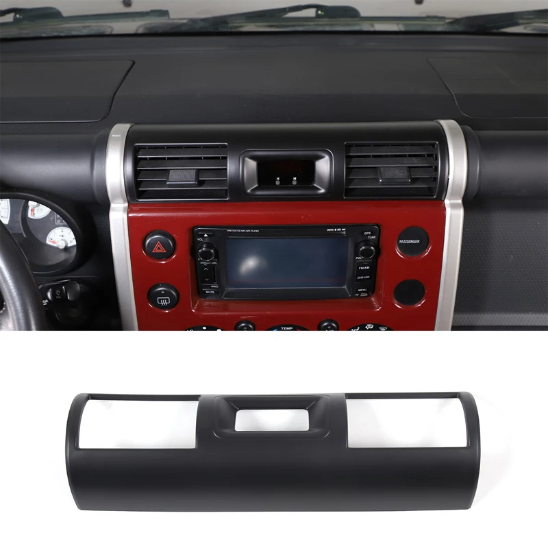 

Матовый черный корпус для Toyota FJ Cruiser 2007-2021 из АБС-пластика, автомобильное центральное управление, рамка для выпускного отверстия воздуха, наклейка, автомобильные аксессуары для интерьера