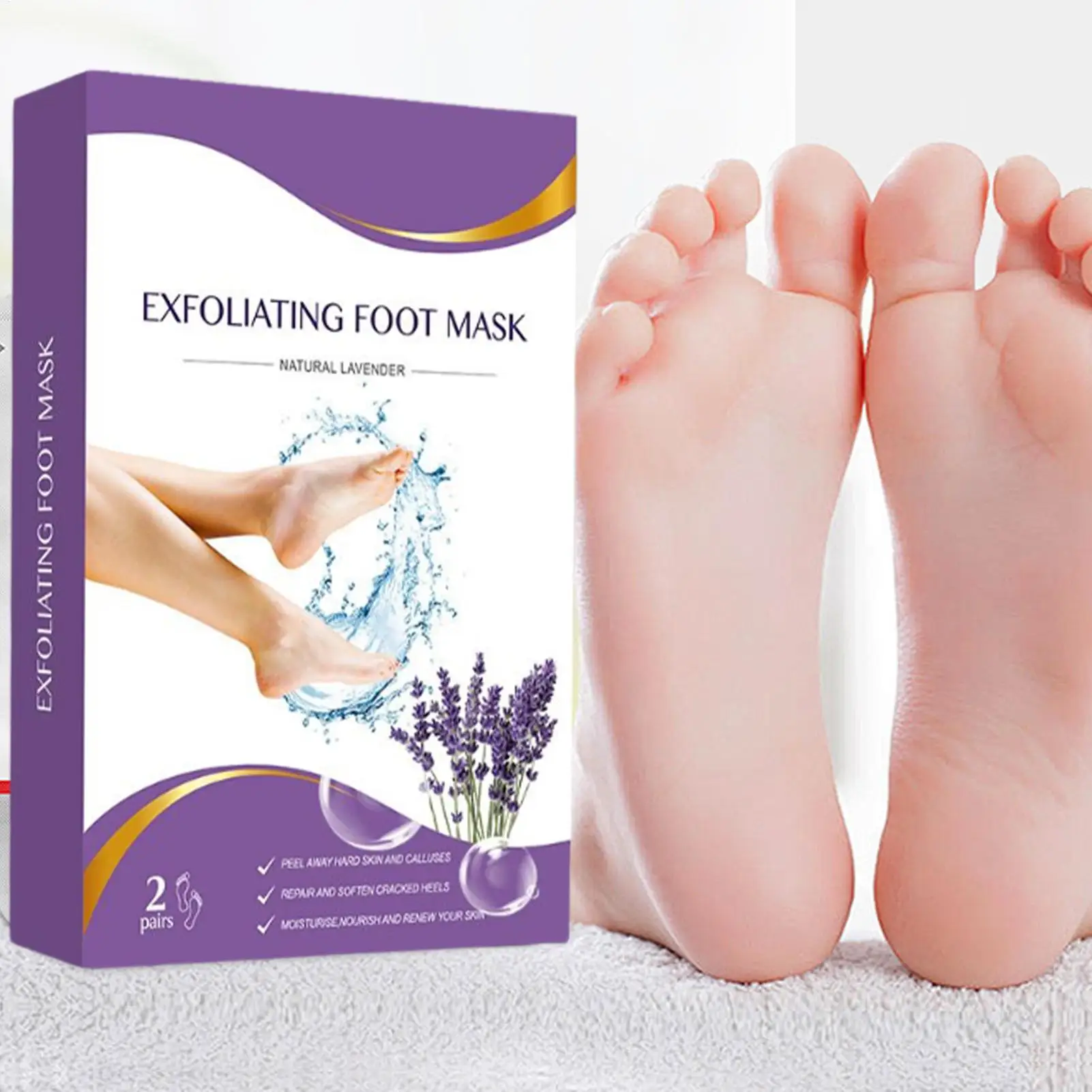 フットエクスフォリエーター ピーリングマスク 2ペア フットエクスフォリエーター 角質リムーバー 男性用 女性用 旅行 毎日のルーチン ワークアウト後の回復