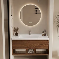 Wall Mounted Bathroom Vanity with Sink Combo Modern Wood Bathroom Vanity Set with Top Basin Storage Cabinet Wood Home Furniture