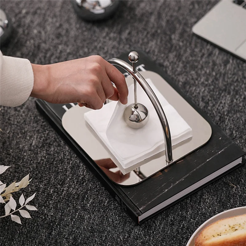 BAAG-soporte para servilletas con brazo ponderado, servilletero moderno, soporte cuadrado para encimera de cocina, mesa de comedor, Picnics